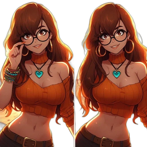 dress, jewelry, anime, cartoon transparent PNG cut-out