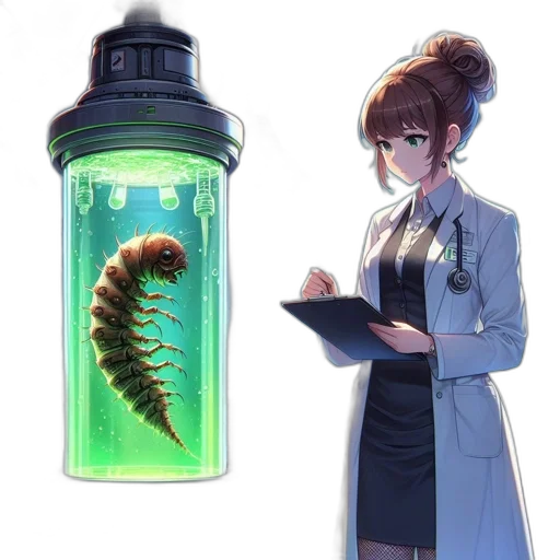 bottle, creature, animal, staff transparent PNG cut-out