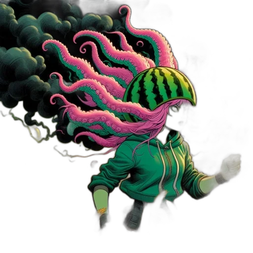 creature, dragon, mask, staff transparent PNG cut-out