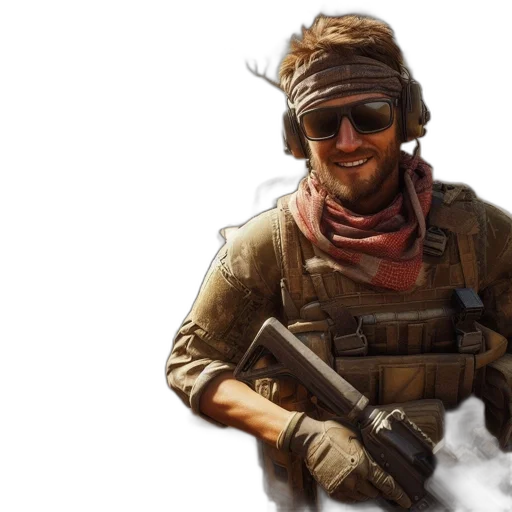 weapon, face, concept art, photorealistic transparent PNG cut-out