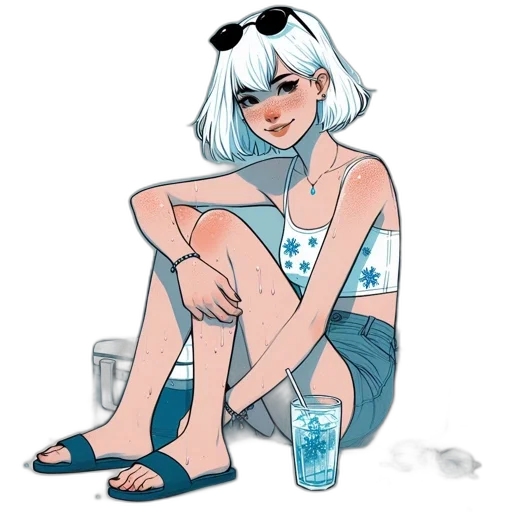dress, cartoon, concept art, vaporwave transparent PNG cut-out