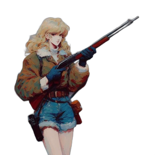 weapon, jacket, staff, concept art transparent PNG cut-out