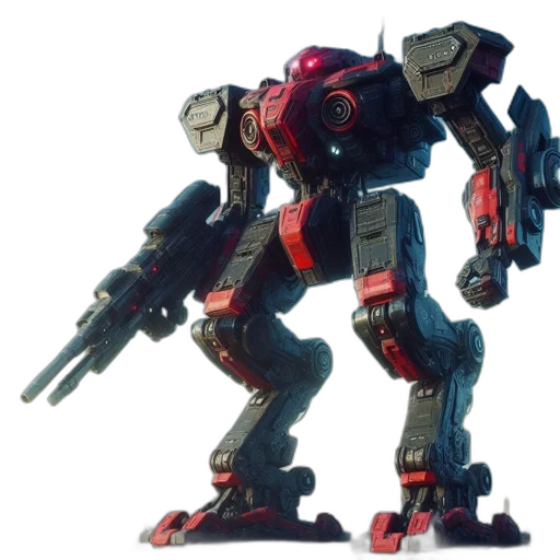 robot, weapon, concept art, 3d render transparent PNG cut-out