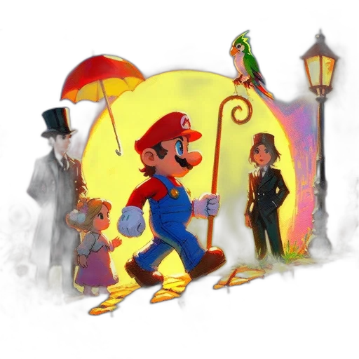 umbrella, staff, concept art, pixel art transparent PNG cut-out