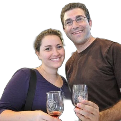 staff, couple, enjoys, wine transparent PNG cut-out