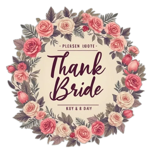 bride, thank, stamp transparent PNG cut-out