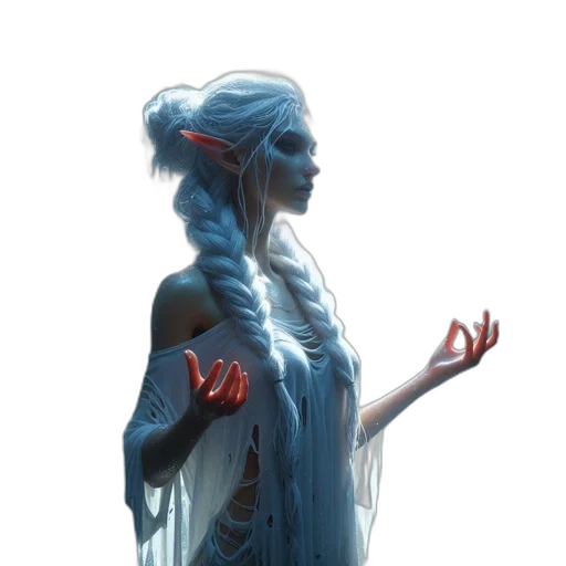 dragon, dress, creature, staff transparent PNG cut-out