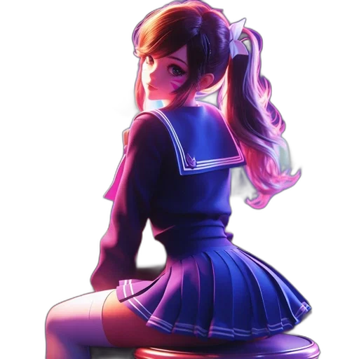 dress, robot, staff, anime transparent PNG cut-out