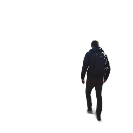 jacket, staff, creature, robot transparent PNG cut-out