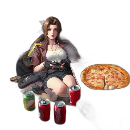 food, concept art, 3d render, pixel art transparent PNG cut-out