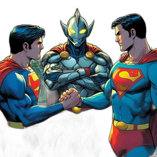 comic book art, concept art, two, superman transparent PNG cut-out