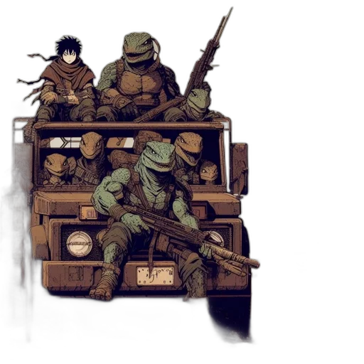 weapon, car, concept art, comic book art transparent PNG cut-out
