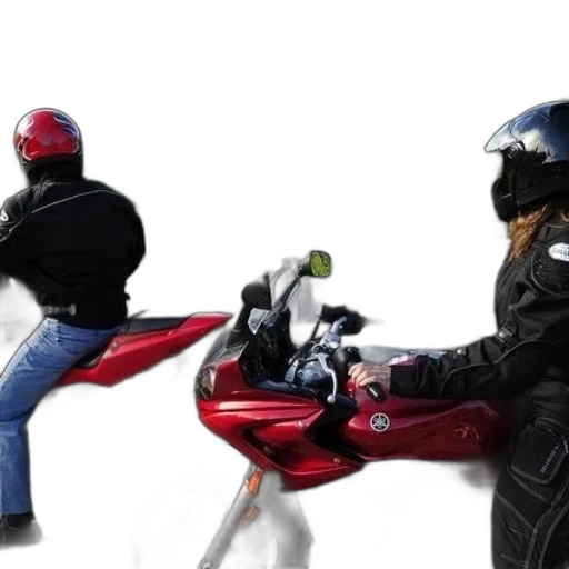 jacket, concept art, two, motorcyclists transparent PNG cut-out