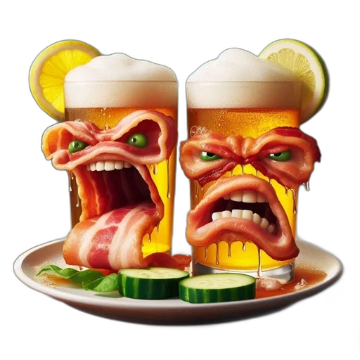 food, face, photorealistic, 3d render transparent PNG cut-out
