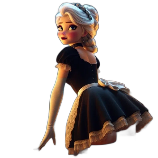 dress, staff, crown, 3d render transparent PNG cut-out
