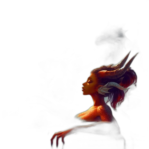 dragon, hair, creature, mask transparent PNG cut-out