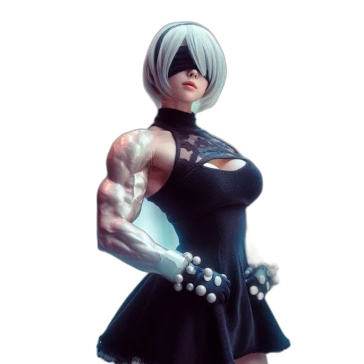 dress, robot, weapon, staff transparent PNG cut-out