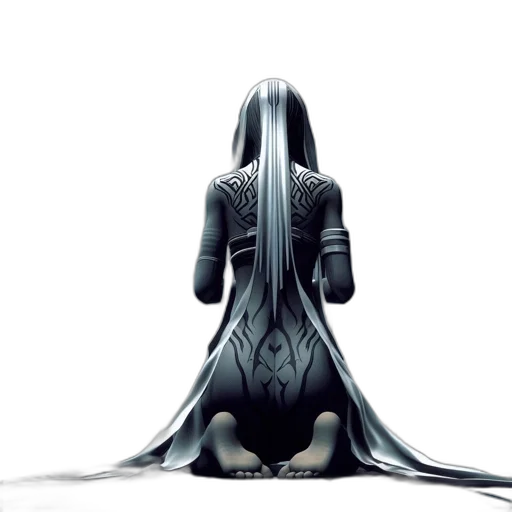dress, robot, creature, hair transparent PNG cut-out