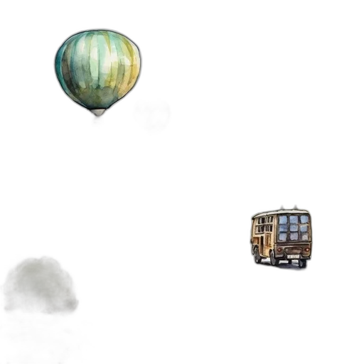 car, umbrella, concept art, watercolor transparent PNG cut-out