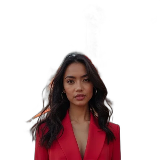 dress, jacket, staff, face transparent PNG cut-out