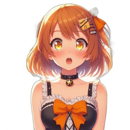 dress, crown, face, staff transparent PNG cut-out