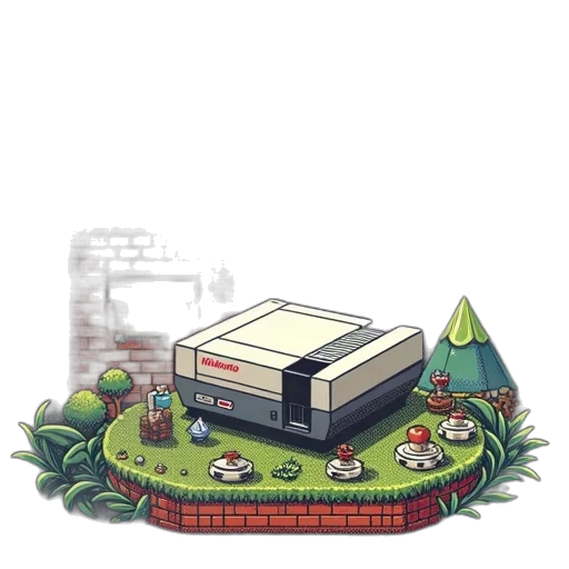 building, furniture, robot, pixel art transparent PNG cut-out
