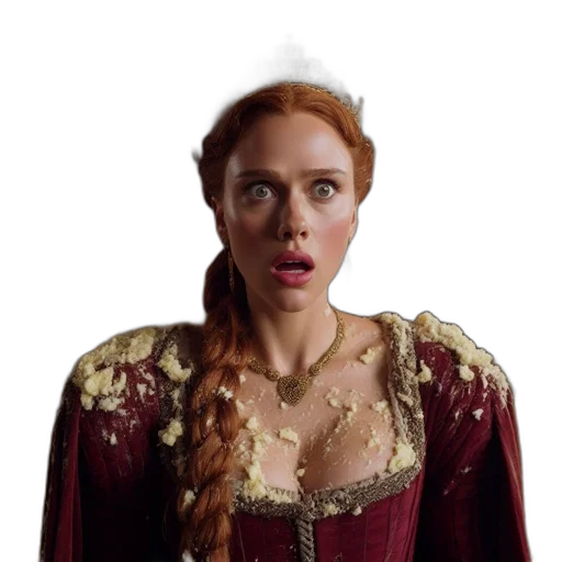 crown, dress, face, photorealistic transparent PNG cut-out