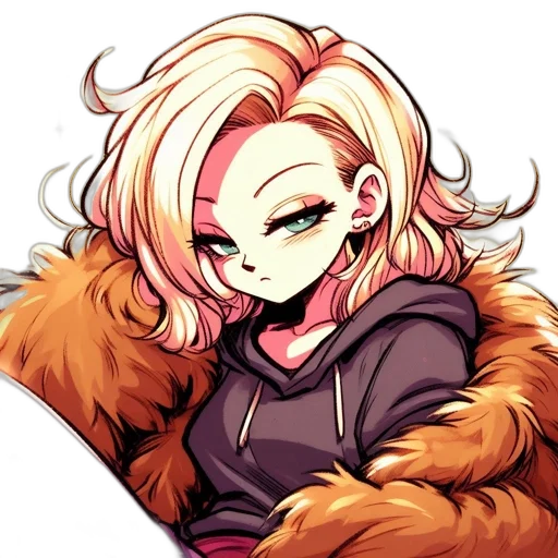 jacket, hair, staff, creature transparent PNG cut-out