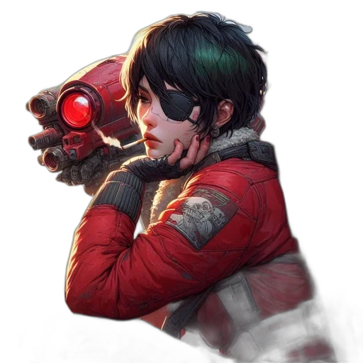 weapon, mask, face, jacket transparent PNG cut-out