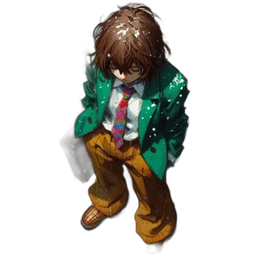 jacket, staff, face, concept art transparent PNG cut-out