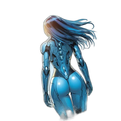 robot, dress, hair, creature transparent PNG cut-out