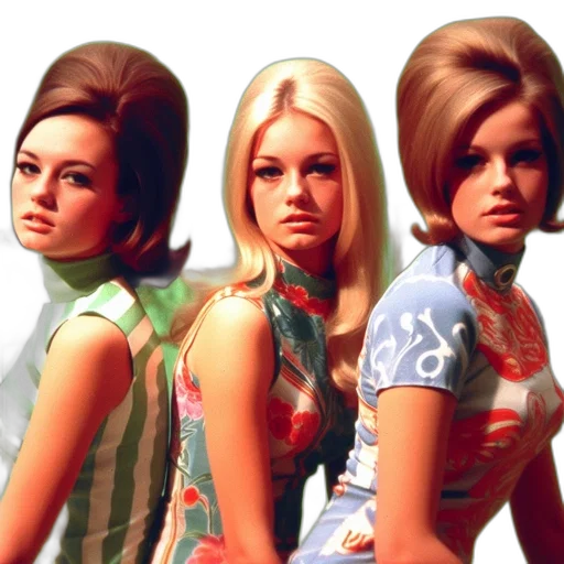 hair, photorealistic, three, women transparent PNG cut-out