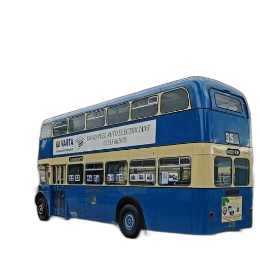 3d render, blue, double, decker transparent PNG cut-out