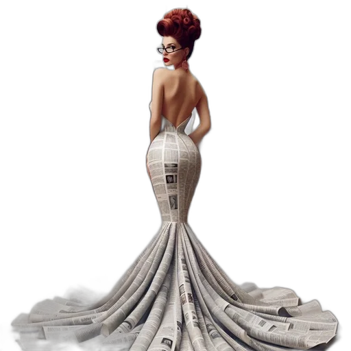 dress, crown, concept art, 3d render transparent PNG cut-out