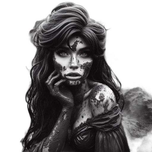 face, mask, creature, fantasy art transparent PNG cut-out