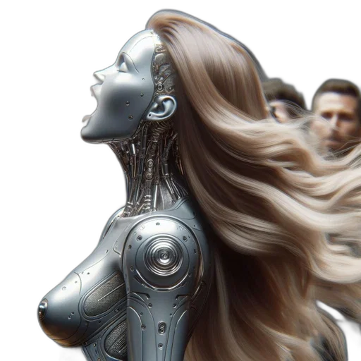 robot, hair, jewelry, face transparent PNG cut-out