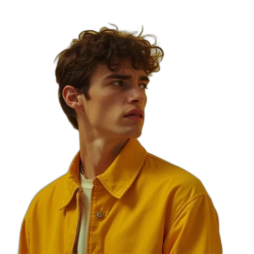 jacket, face, hair, staff transparent PNG cut-out
