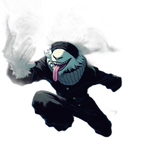 mask, jacket, staff, creature transparent PNG cut-out