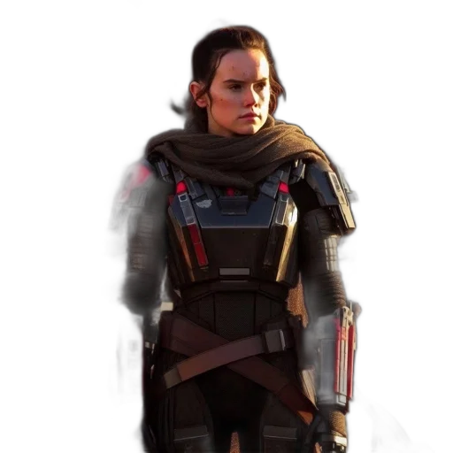 jacket, staff, concept art, cyberpunk transparent PNG cut-out