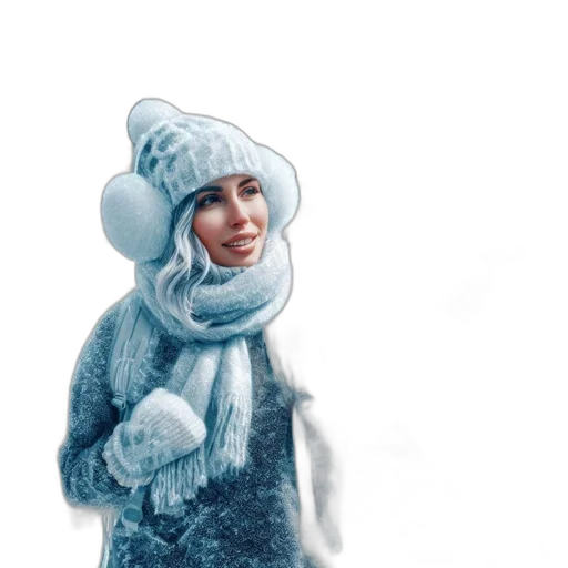 hat, face, jacket, staff transparent PNG cut-out