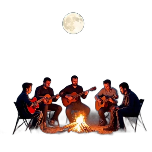 concept art, pixel art, fire, night transparent PNG cut-out