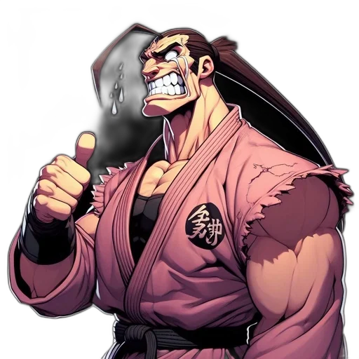 jacket, staff, weapon, face transparent PNG cut-out
