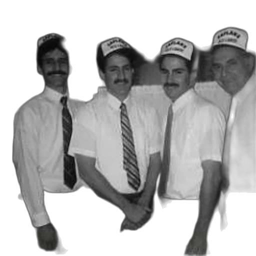 staff, hat, four, men transparent PNG cut-out