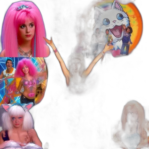 hair, concept art, vaporwave, fantasy art transparent PNG cut-out