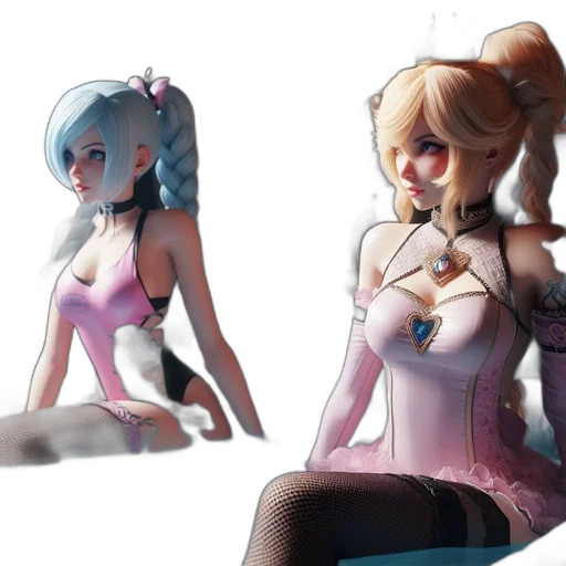 dress, concept art, 3d render, anime transparent PNG cut-out