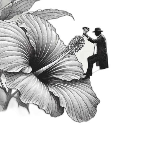 flower, umbrella, concept art, pencil sketch transparent PNG cut-out