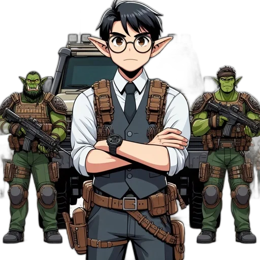 staff, concept art, comic book art, cartoon transparent PNG cut-out