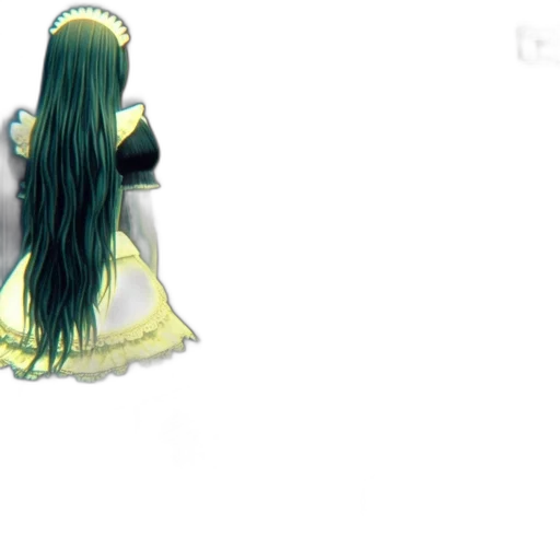 dress, hair, crown, staff transparent PNG cut-out