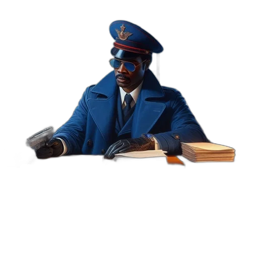 staff, hat, jacket, weapon transparent PNG cut-out
