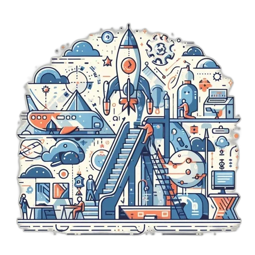 building, umbrella, jacket, robot transparent PNG cut-out